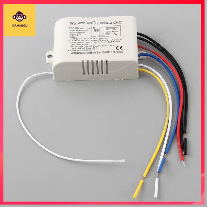 220V 3 chiều BẬT / TẮT Công tắc điều khiển từ xa RF kỹ thuật số không dây cho đèn chiếu sáng