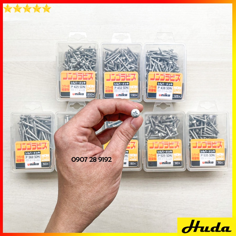 Ốc vít bắt tường bê tông không cần tắc kê Unika đầu tròn