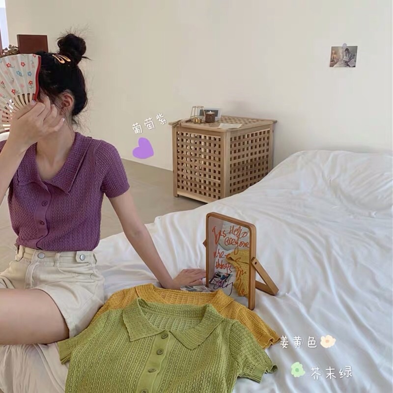 Áo len tăm ngắn tay ulzzang