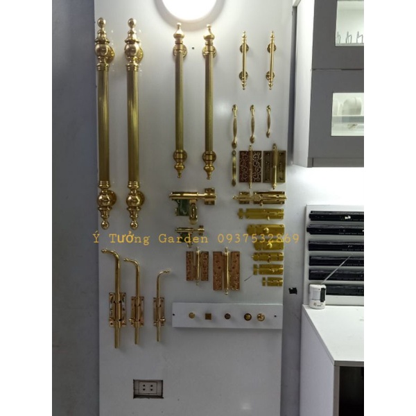 Tay nắm cửa gỗ, cửa nhôm đồng thau cổ điển( dài 60cm)