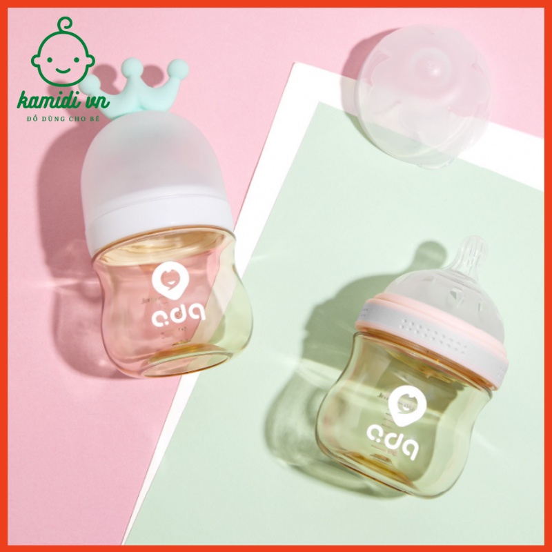Bình sữa Ada cổ rộng 120ml ti mềm như ti mẹ dùng cho bé sơ sinh