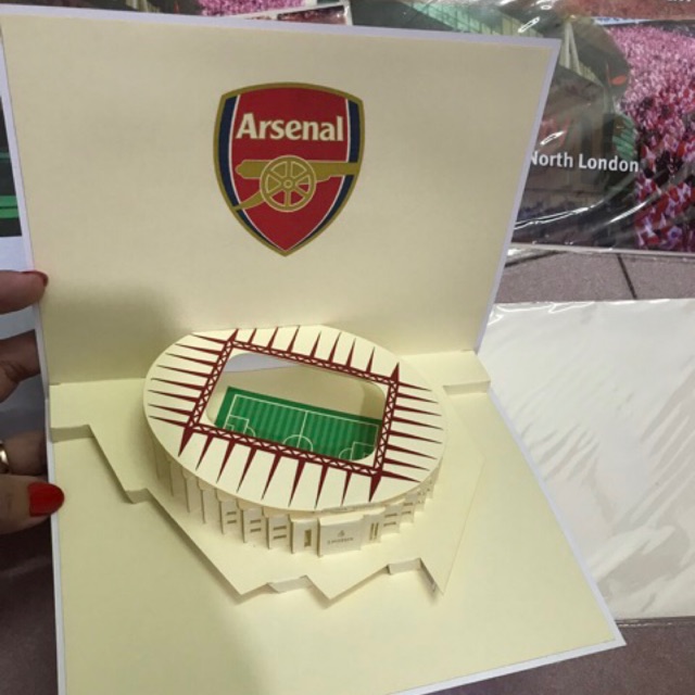 Arsenal  Stadium  - Sân Bóng - Thiệp 3D (mở 90 độ)