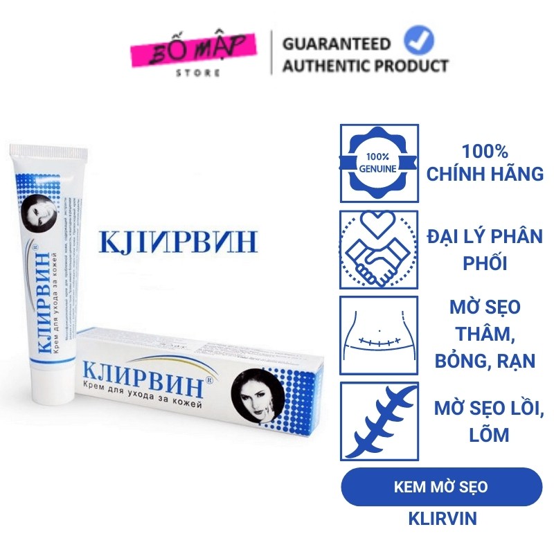 [SALE] [CAM KẾT 100% CHÍNH HÃNG] Kem mờ sẹo KLIRVIN Nga 25g, giảm sẹo lồi, lõm, sẹo thâm, do mụn