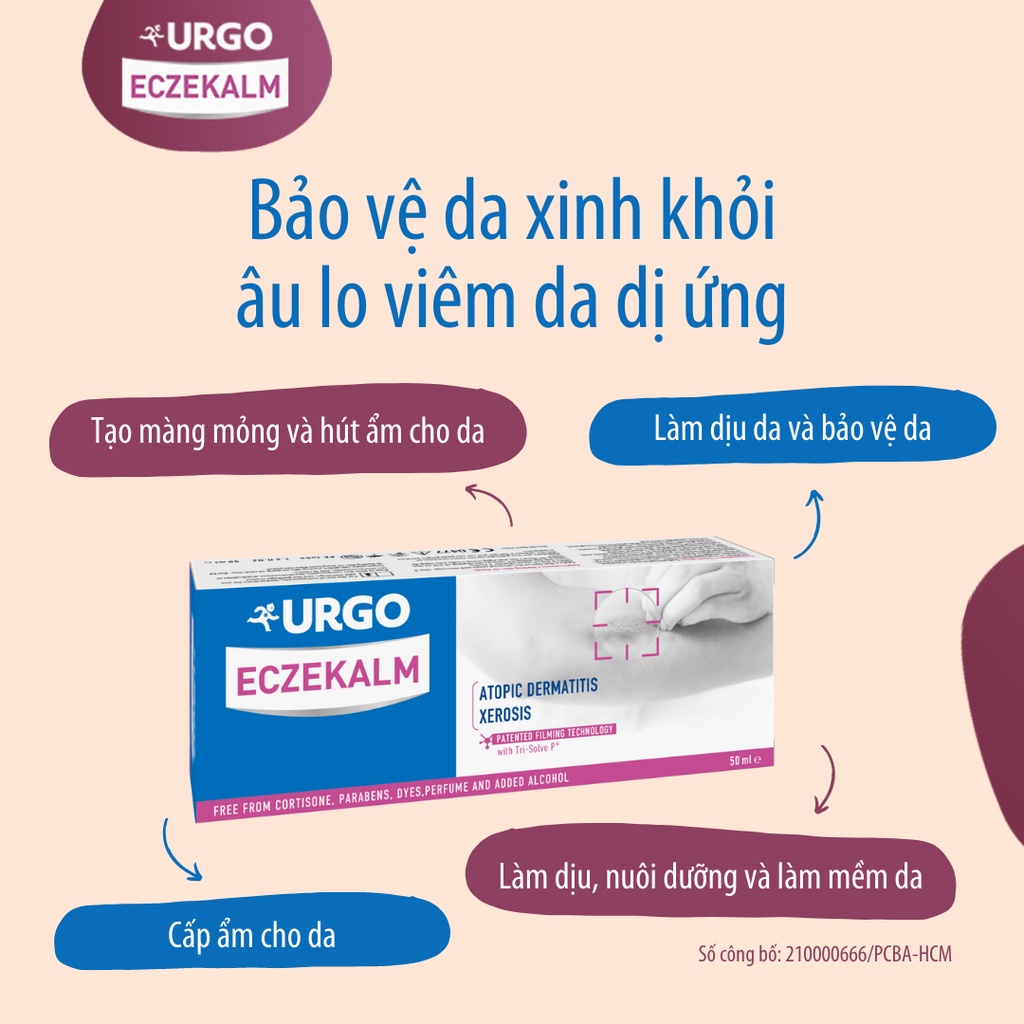 Urgo Eczekalm (Pro S) - Gel bôi hỗ trợ viêm da cơ địa, chàm, khô da, giúp dưỡng ẩm, làm dịu, phục hồi, bảo vệ da