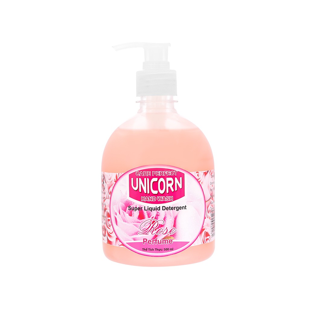 Nước rửa tay Unicorn hương hoa hồng chai 500ml