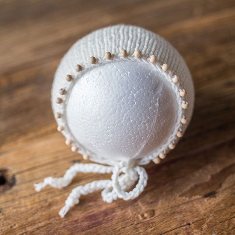 Mũ Len Đính Hạt Dùng Làm Đạo Cụ Chụp Ảnh Cho Bé Sơ Sinh