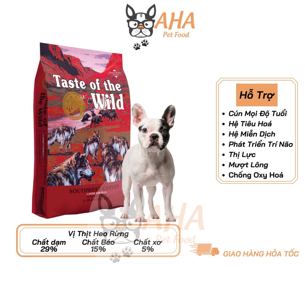 Thức Ăn Cho Chó Bull Pháp Taste Of The Wild Bao 2kg -  Southwest Canyon Thịt Heo, Trái Cây Rau Củ Quả