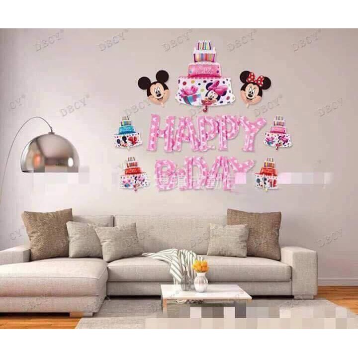 Set bóng trang trí tiệc sinh nhật kèm chữ Happy Birthday