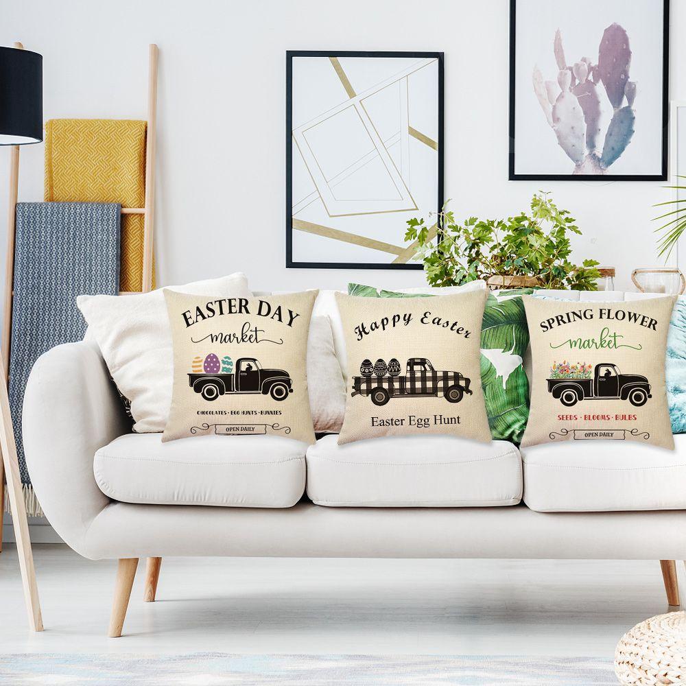 LEISURE Vỏ Gối 18x18 inch Họa Tiết Phục Sinh Trang Trí Xe Hơi