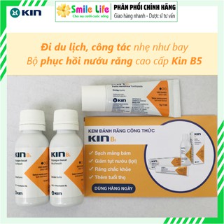 SMILE LIFE | COMBO Du Lịch: 1 Đánh Răng + 2 Súc Miệng Cao Cấp KinB5 ® loại Mini  - Đánh Răng 7g & Súc Miệng 12ml