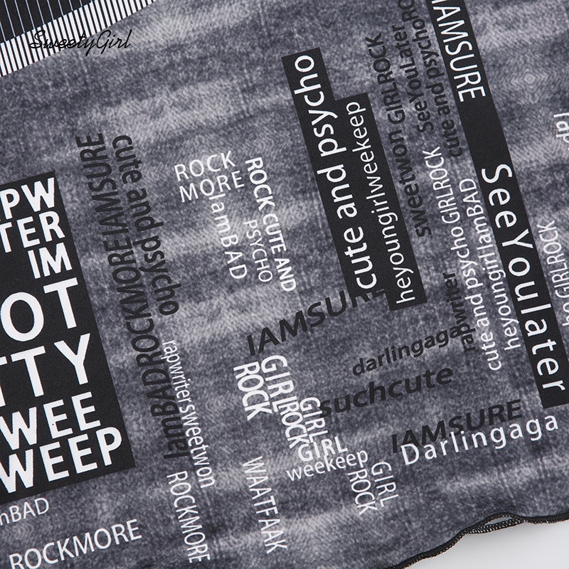 Áo Hai Dây In Chữ Tương Phản 2022 Thời Trang Cho Nữ