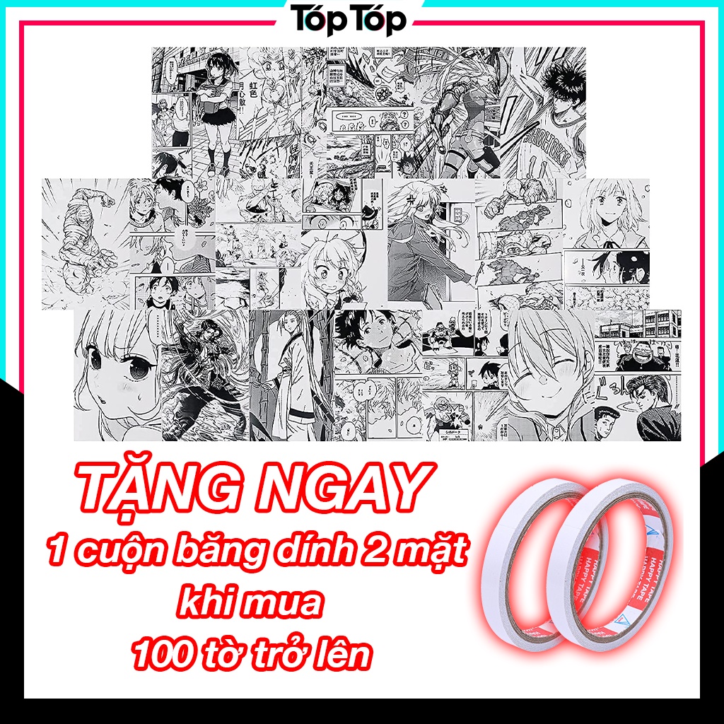 Tranh dán tường anime wall A5, poster manga trang trí decor góc học tập giấy A5 Nhật cực xịn ANM05