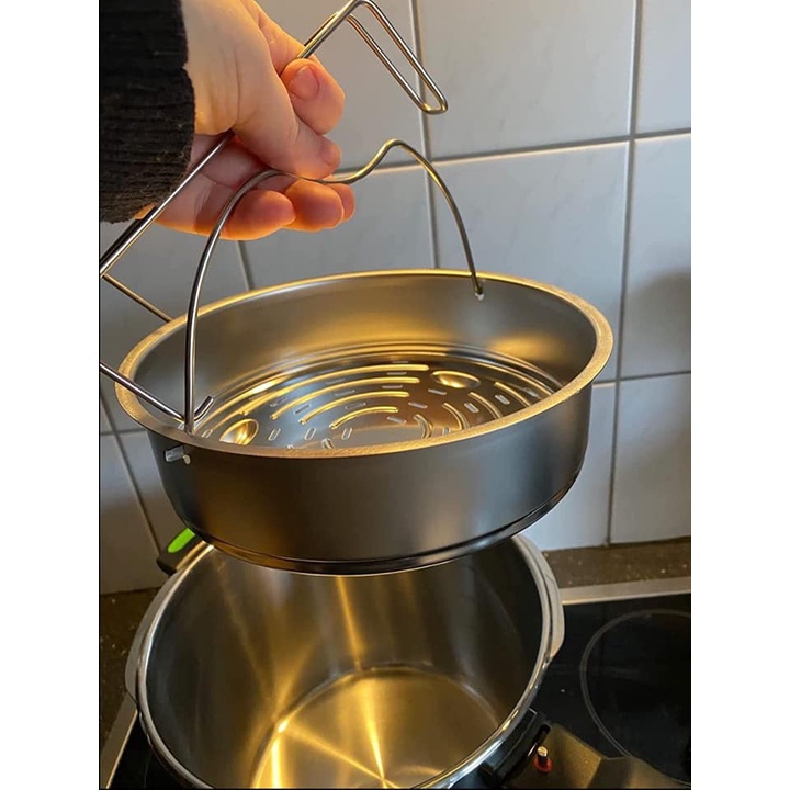 Áp suất Fissler 4,5L Vitaquick GREEN made in Germany kèm xửng hấp