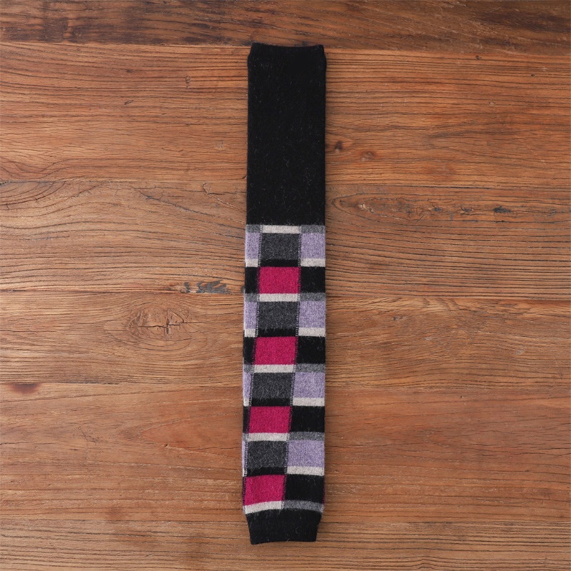 Youyo Vớ Len Ống Dài In Họa Tiết Kẻ Sọc Nhiều Màu Sắc Ấm Áp Cho Nữ