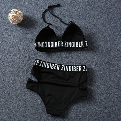 Bikini lưng cao hoạ tiết chữ