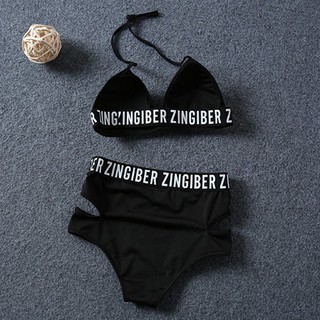 Bikini lưng cao hoạ tiết chữ