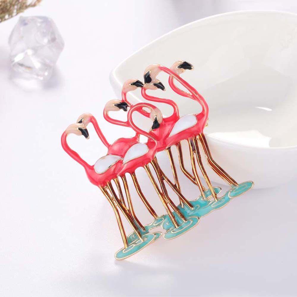 MOCHO Trâm Cài Áo Hình Chim Hồng Hạc Bằng Hợp Kim Tráng Men Thanh Lịch Thời Trang