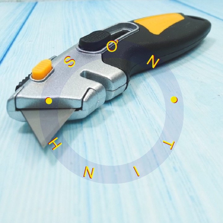 Dao Rọc Giấy Kèm 3 Lưỡi Thép SK2 Utility Knife TOLSEN 30019
