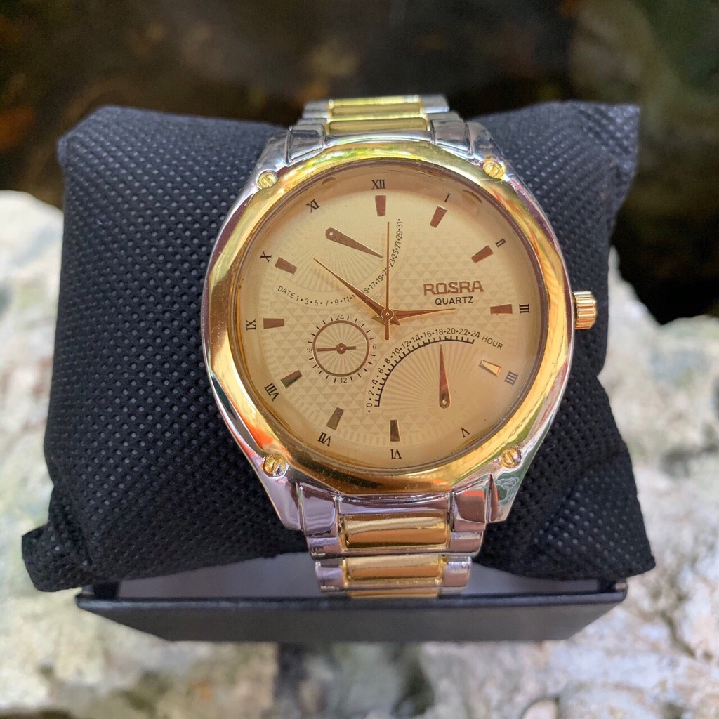Đồng hồ thời trang nam ROSRA dây Demi mặt vàng tuyệt đẹp | BigBuy360 - bigbuy360.vn