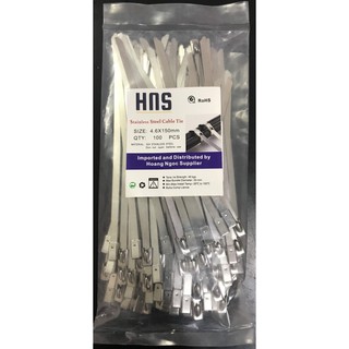 Dây rút inox thép không gỉ 4.6x150mm,chịu lực cao,bền bỉ,chống ăn mòn,dẻo,không gãy (Bịch 100 sợi).