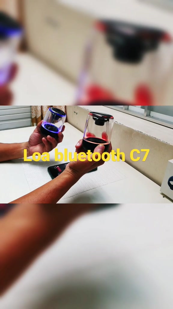 Loa Bluetooth Trên Dưới Trong Suốt Yayusi C7-C7plus âm thành vòm 6D âm bass trầm led RGB pin 1000mAh -dc3636 | BigBuy360 - bigbuy360.vn
