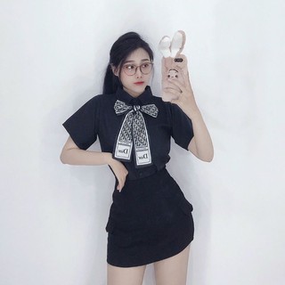 Áo sơ mi phối nơ cột cổ CN 2021