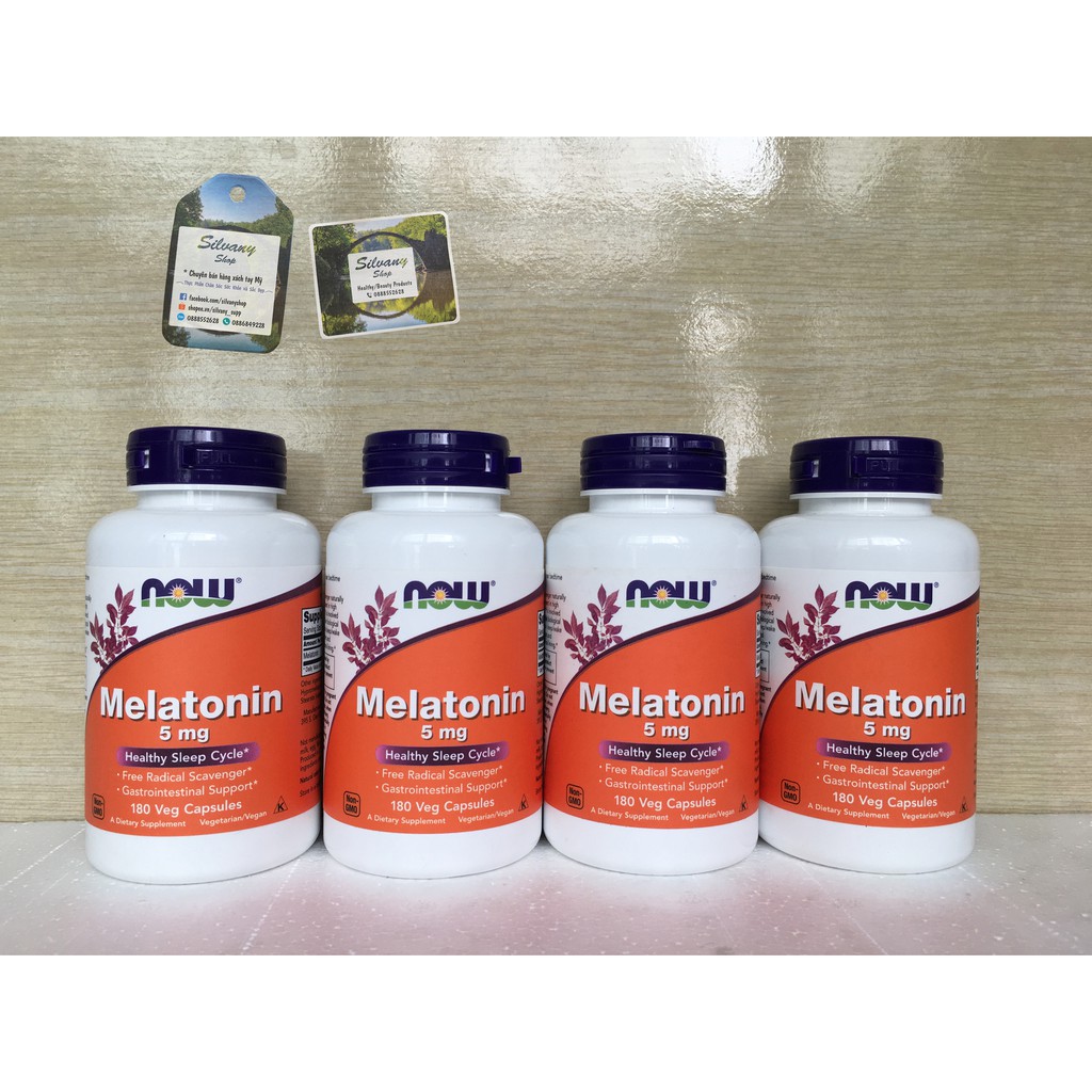 Melatonin 5mg Now Foods - Giúp Dễ Ngủ, Ngủ Sâu, Giảm Stress