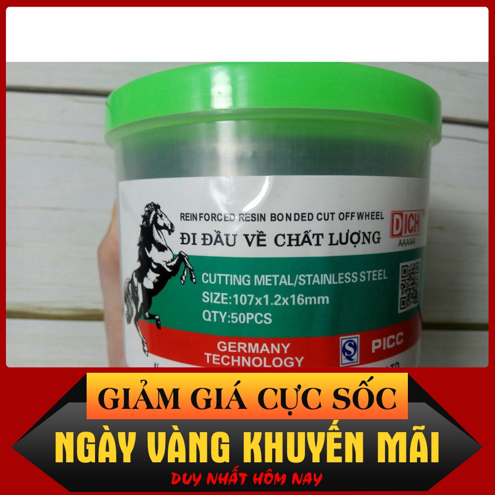 [HÀNG CHÍNH HÃNG] [ ẢNH THẬT]   ĐÁ CẮT 100MM NGỰA XANH 1 HỘP 50 VIÊN  [CHO KHÁCH XEM HÀNG]