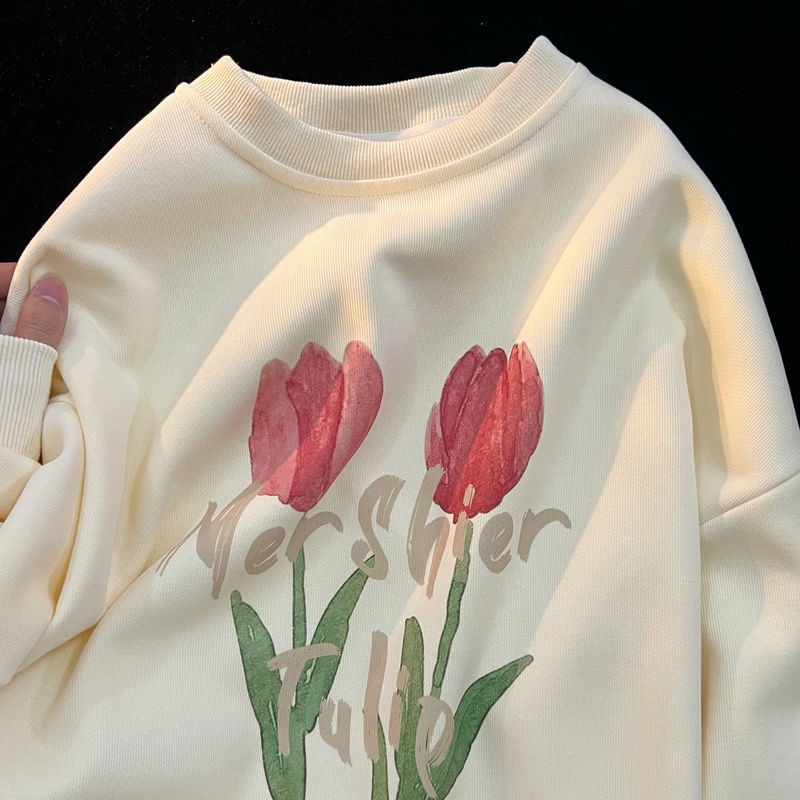 Áo Sweater Mỏng Cổ Tròn In Họa Tiết Thời Trang Mùa Thu Mới Cho Nữ