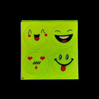 Tấm Sticker dán phản quang 4 và 16 hình mặt cười
