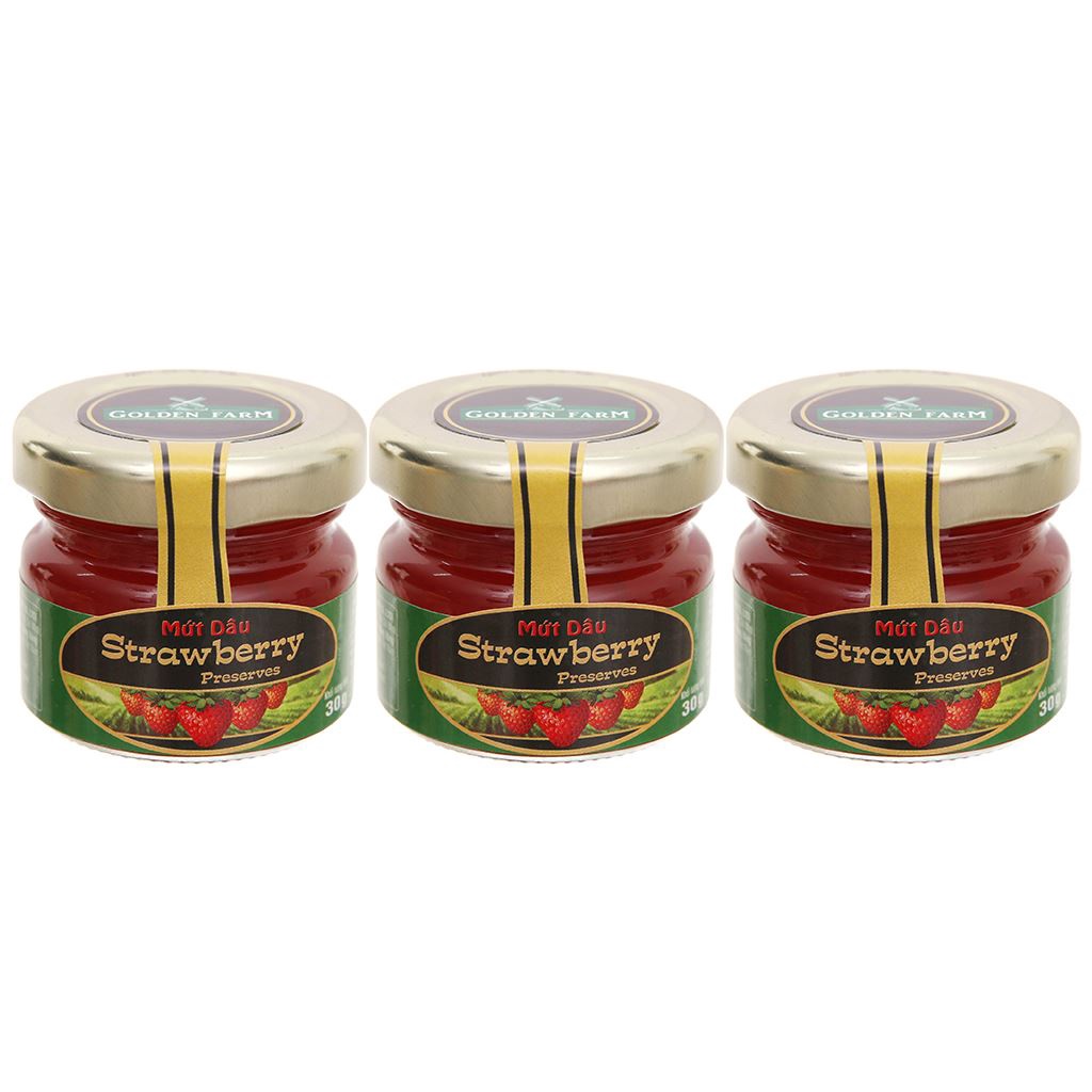 Mứt Dâu Strawberry Preserves GOLDEN FARM 30G - ăn kèm kem, sinh tố, bánh mì, sandwich, trà nóng