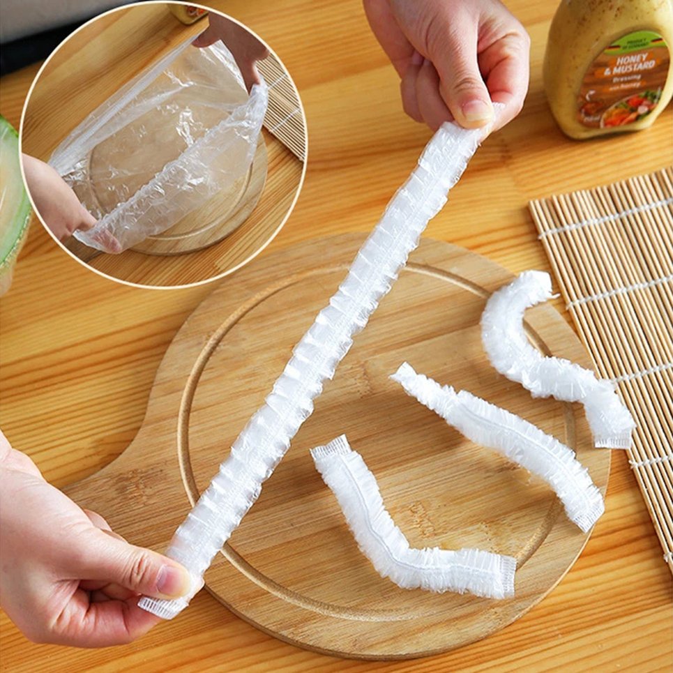 Màng bọc thực phẩm co giãn bo chun pe combo 100 cái hình con gấu