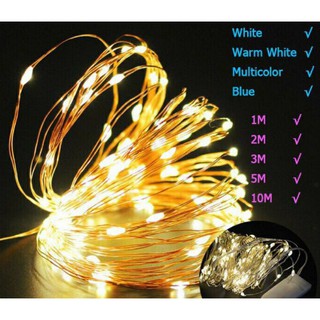 (Xài pin CR2032) Dây Đèn Led 5m 50 bóng đèn Đom Đóm Chipsbling Fairy Lights vàng