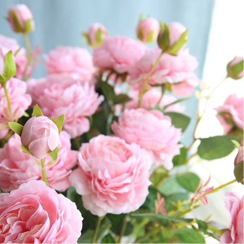 Bó Hoa Hồng Lụa 3 Đầu Trang Trí Nhà Cửa