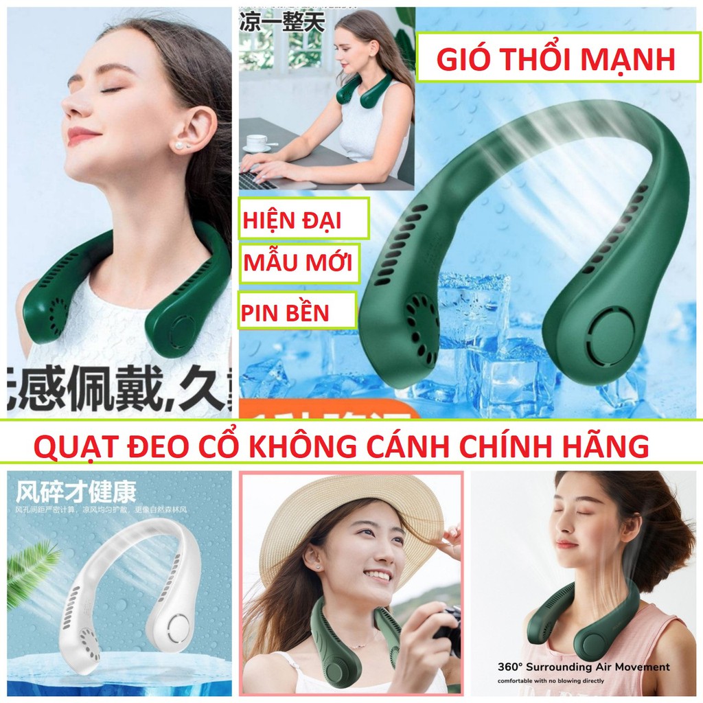 Quạt mini đeo cổ không cánh Jiusulife FA12 - Biên độ thổi rộng 360 độ, kết cấu dẫn gió dốc nghiêng tạo cảm giác mát mẻ