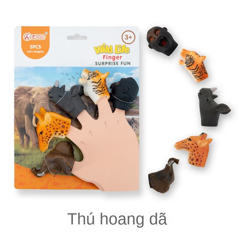 Bộ 5 con rối ngón tay đồ chơi hình khủng long cho trẻ em