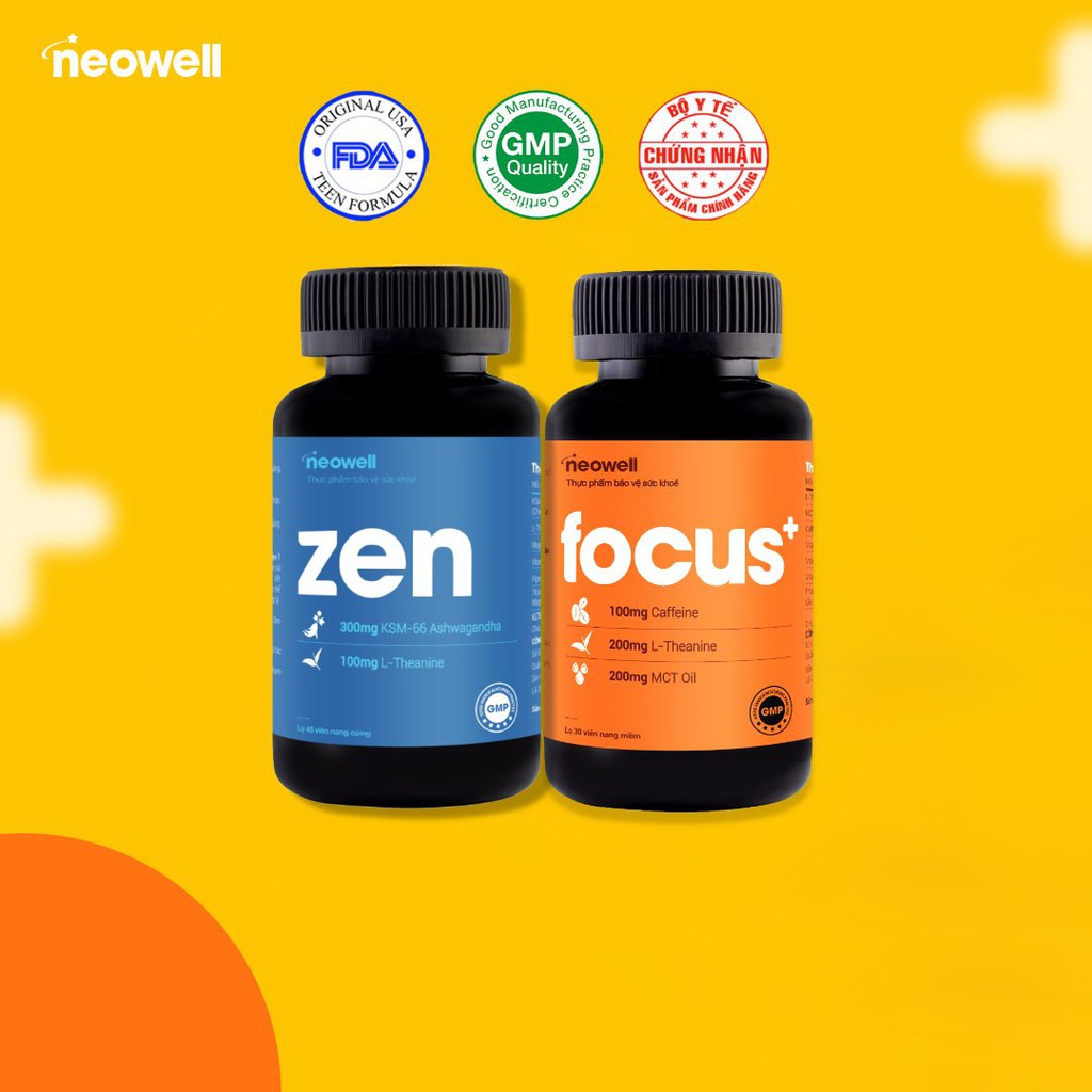 COMBO Sâm Ấn Độ Giảm căng thẳng + Focus tăng Tập trung Tỉnh táo (45v + 30v)