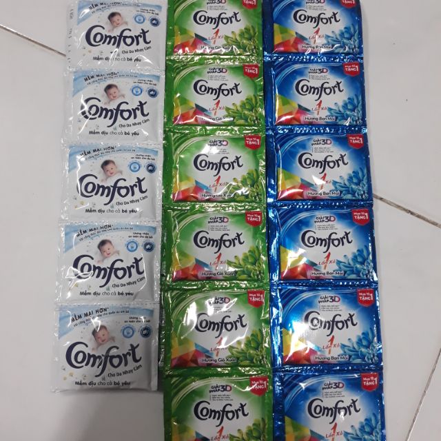  10 gói Nước xả làm mềm vải đậm đặc comfort ( 10 gói = 220ml)
