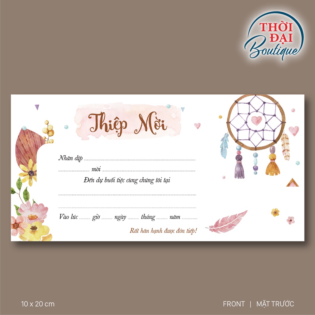 Bộ 10 Thiệp Mời Dream Catcher 10x20 cm