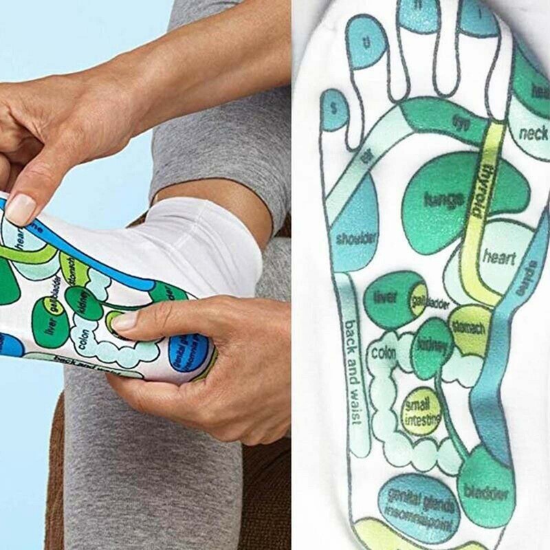 Vớ bấm huyệt bàn chân mát-xa theo liệu pháp vật lý phản xạ học giảm mỏi chăm sóc sức khỏe