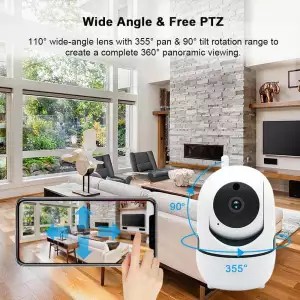 EVKVO - Theo dõi tự động - YI LOT APP FHD 3MP Rotate WIFI CCTV Camera Wireless PTZ IP Camera CCTV IR Night Vision WIFI Home Security Surveillance Camera