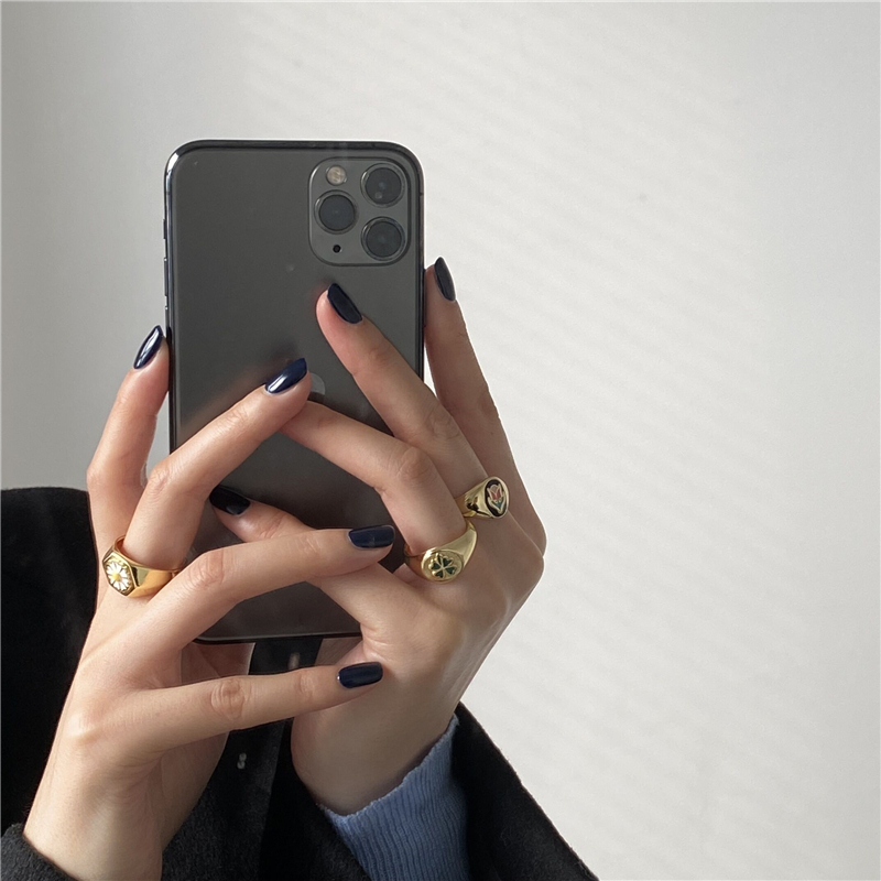 Nhẫn Hở Hình Oval Họa Tiết Hoa Tulip 19953 Sang Trọng Thời Thượng