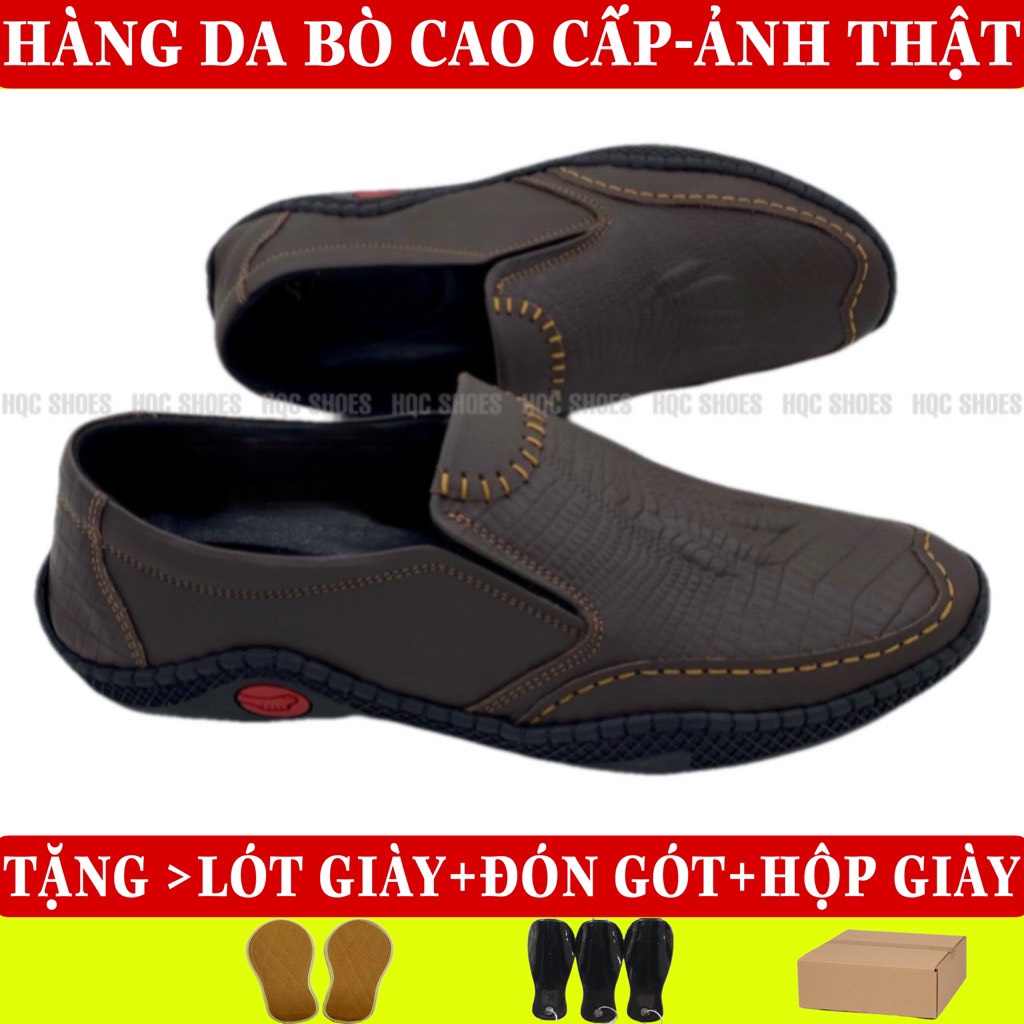 Giày Lười Nam Cao Cấp Hàng Thiết Kế Trẻ Trung Năng Động Chế Độ Bảo Hành Bong Nổ Da Trọn Đời HT004