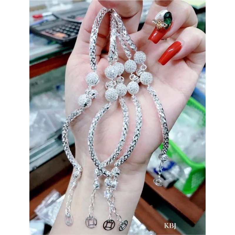 Lắc tay cầu nữ bạc ta 100%