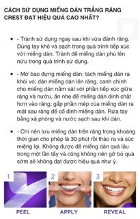 Miếng dán răng Crest 3D (1 gói tách hộp) chính hãng hàng Mỹ