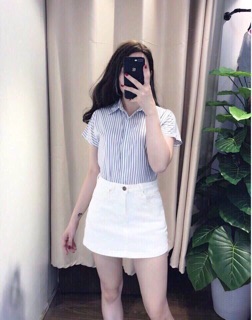 Chân váy jean đen trắng