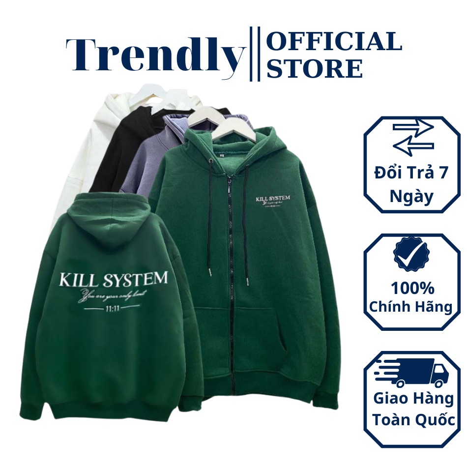 Áo Khoác Hoodie Zip Nam Nữ Form Rộng Có Mũ Chất Dày Đẹp Màu Xanh Đen Be Áo Hoodie Nỉ Basic Unisex Cặp Đôi Cute