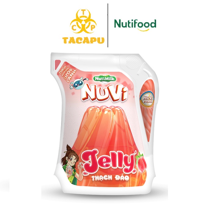 Nuvi Jelly Thạch Đào/ Thạch Nho/ Thạch Lúa Mạch NuVi Power túi 110ml - Thương Hiệu NUTIFOOD - TACAPU