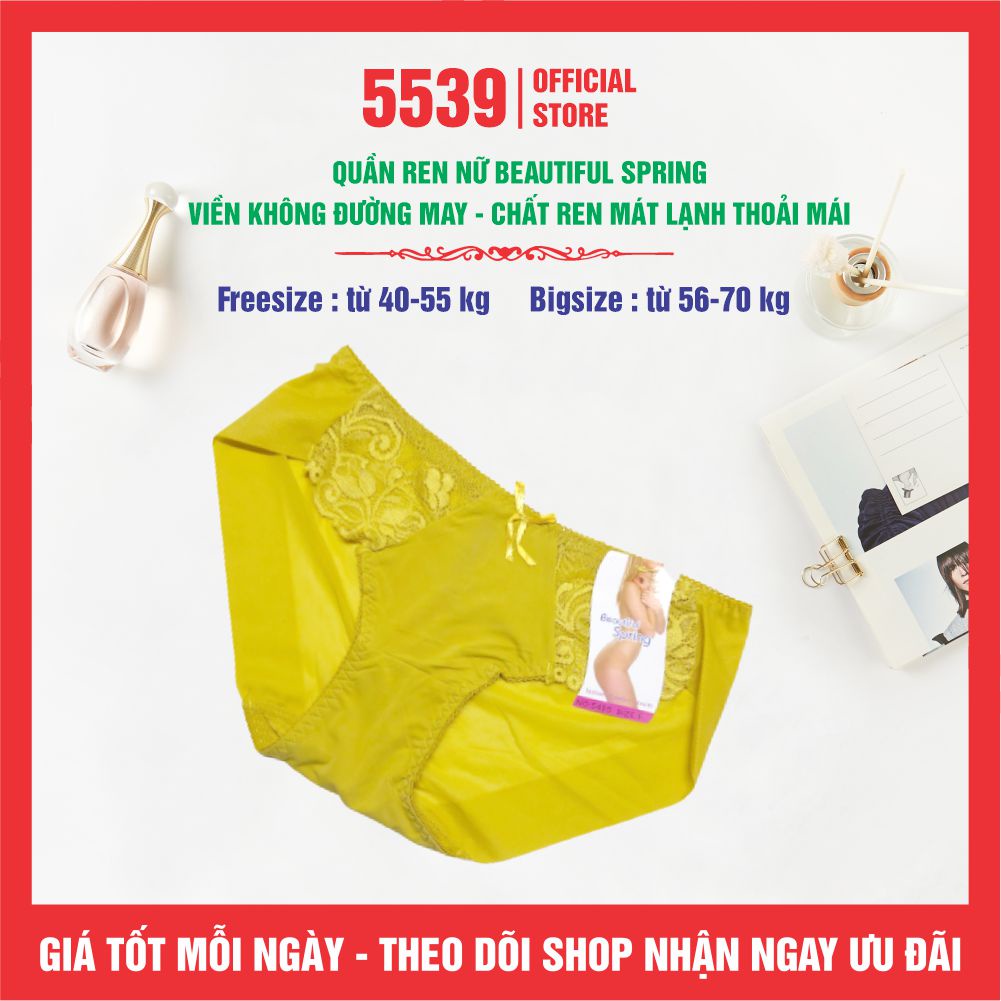 Quần lót ren cao cấp viền không đường may, chất ren mát lạnh thoải mái, co giản tốt, màu lấy ngẫu nhiên không trùng