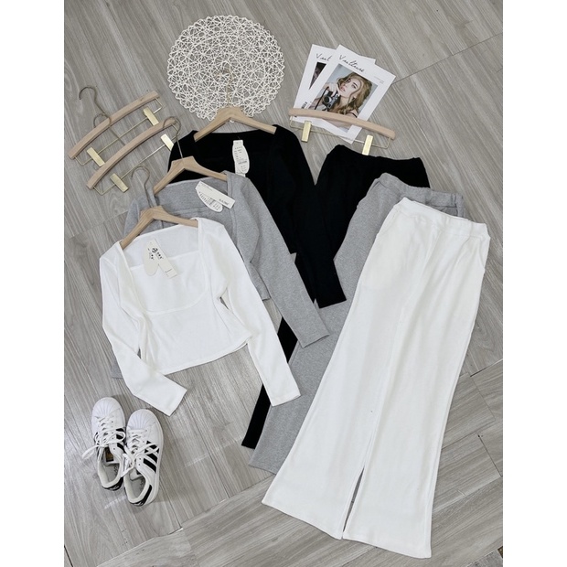 🌹 Set tay dài thun gân nữ